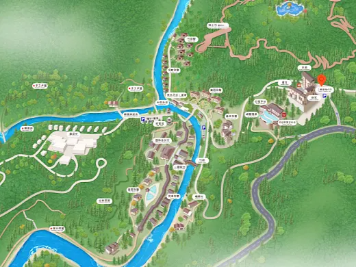 毛感乡结合景区手绘地图智慧导览和720全景技术，可以让景区更加“动”起来，为游客提供更加身临其境的导览体验。